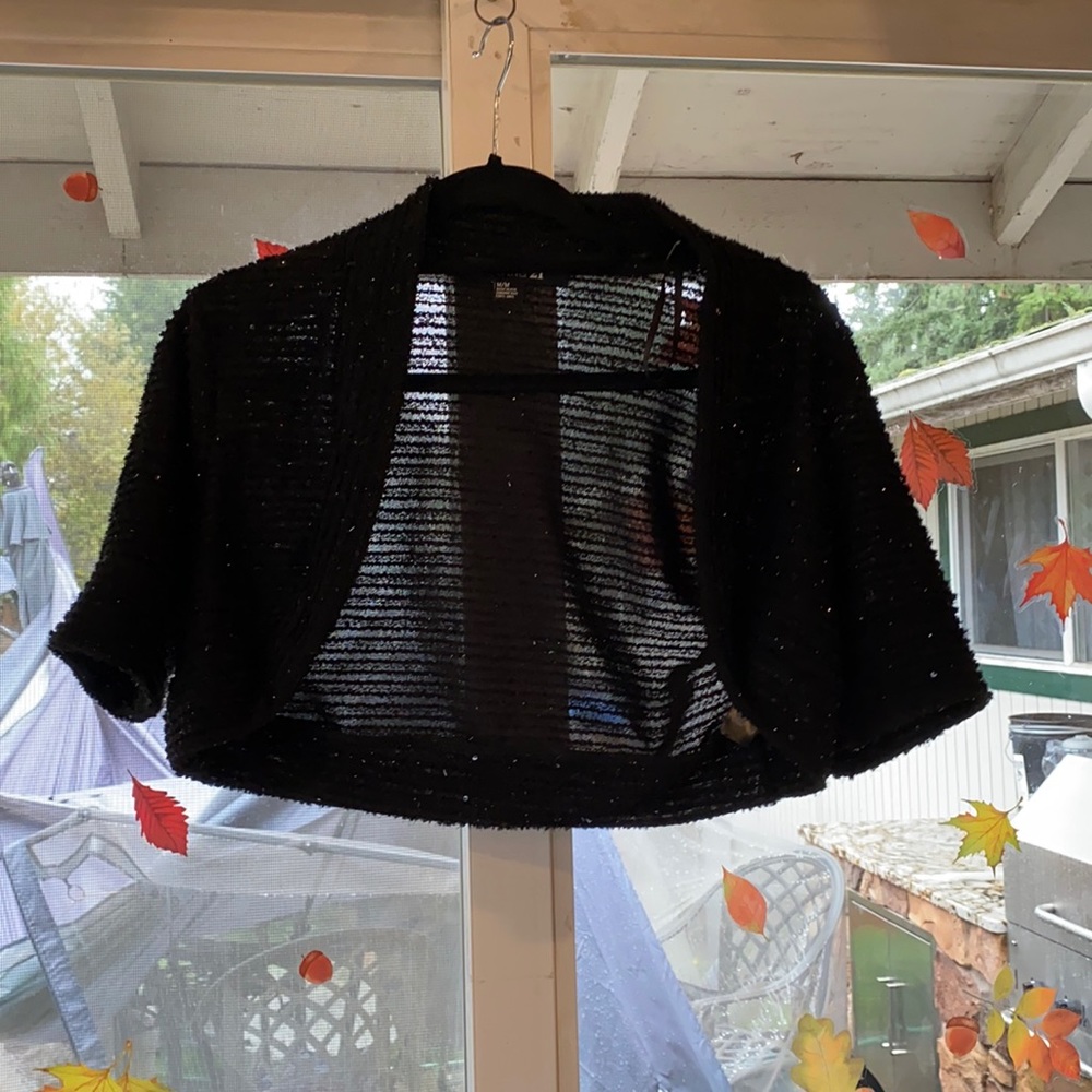 Black sparkle shrug